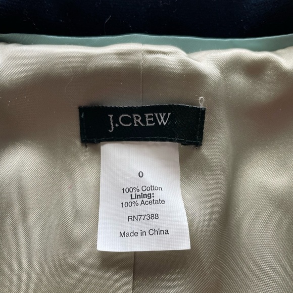 J Crew Eden Navy Blue Velvet Peplum Ruffle Blazer 0 Y2K Office Goth 17306 Work - Picture 3 of 10